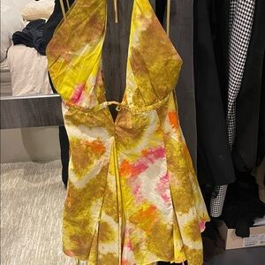 Zara Multicolor Tie-Dye Halter Jumpsuit